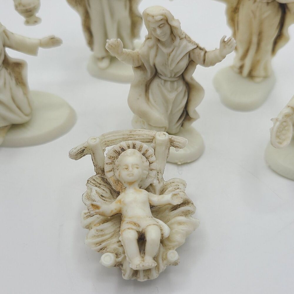 Mid-Century Christmas Nativity Set of 7 Signed Made in Italy Vtg Holiday Decor - Picture 2 of 11